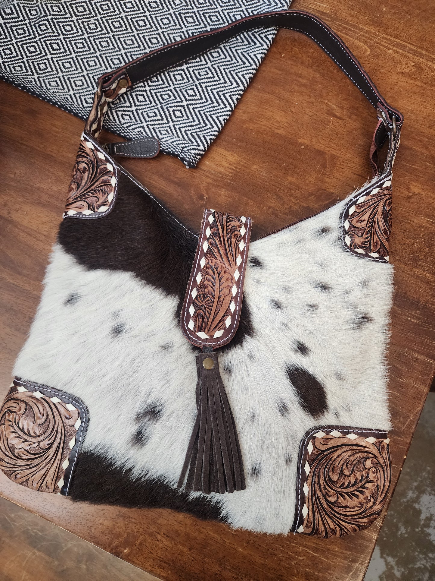 Tooled Leather BETH Cowhide Western Purse