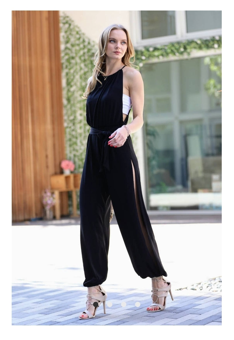 Halter Slit Jumpsuit