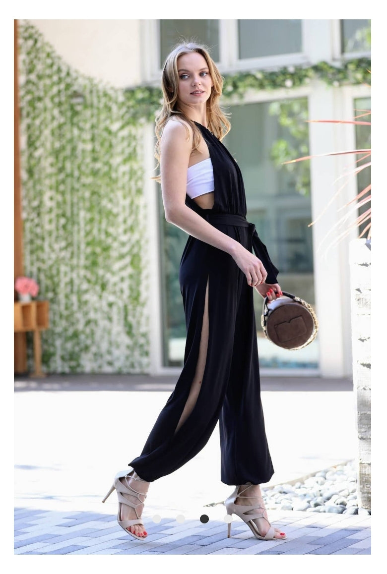 Halter Slit Jumpsuit