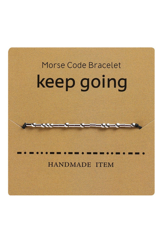 Keep Going Morse Code Bracelet