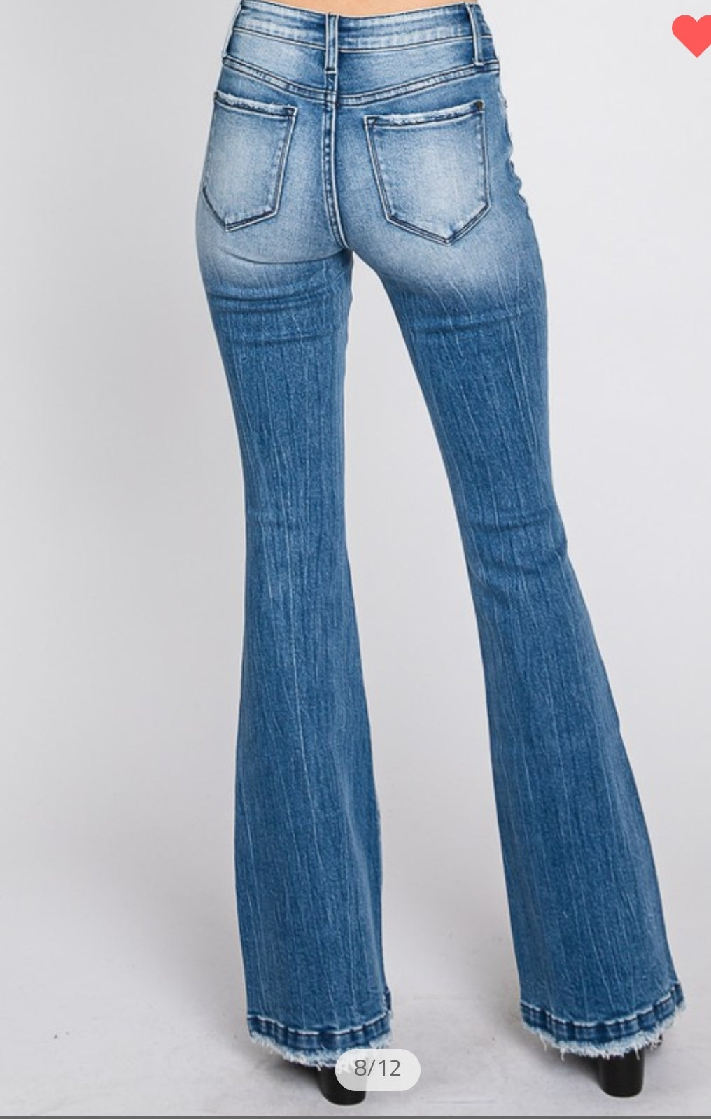 Mid Rise Distressed Bootcut Jean