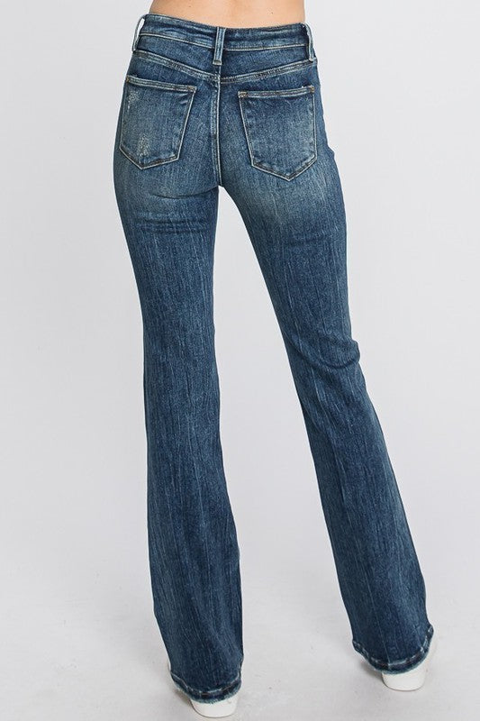 Mid Rise Stretch Bootcut Jean Dark