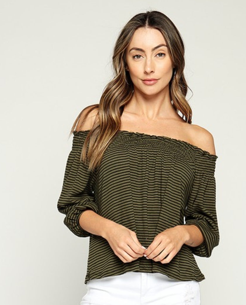 Off Shoulder Ribbed Top