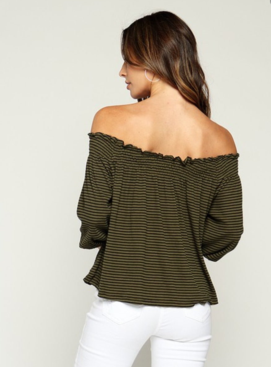 Off Shoulder Ribbed Top