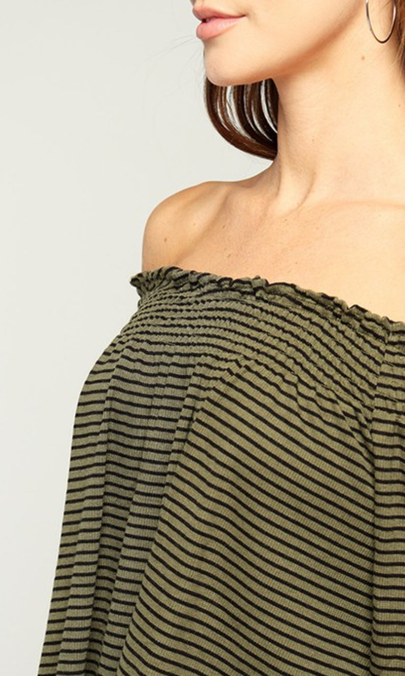 Off Shoulder Ribbed Top